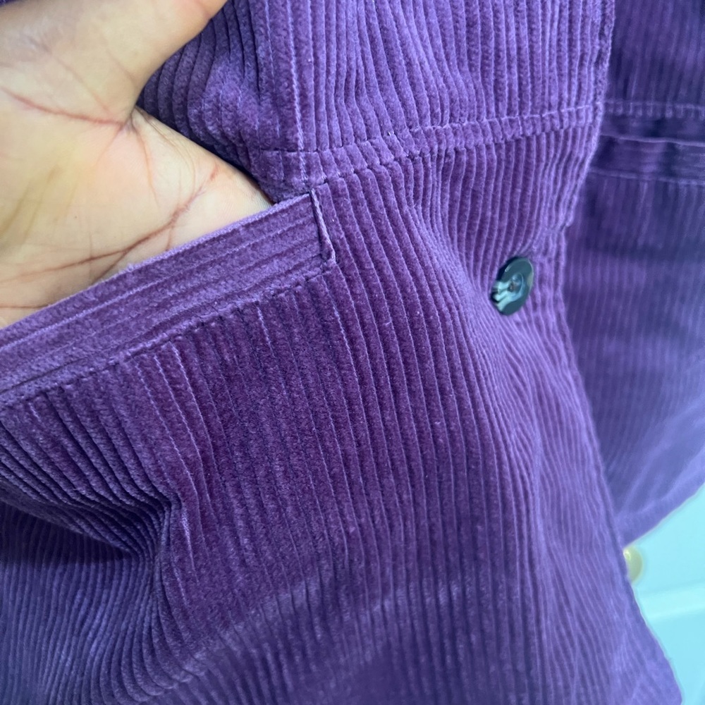 Vintage Corduroy Faux Sherpa Lined Barn purple Jacket house pea Coat size large - Picture 7 of 12